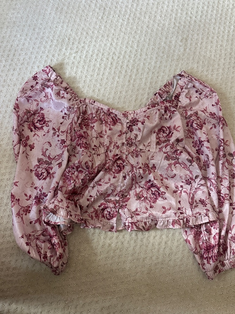 Altard state Floral Off-Shoulder Crop Top - Pink